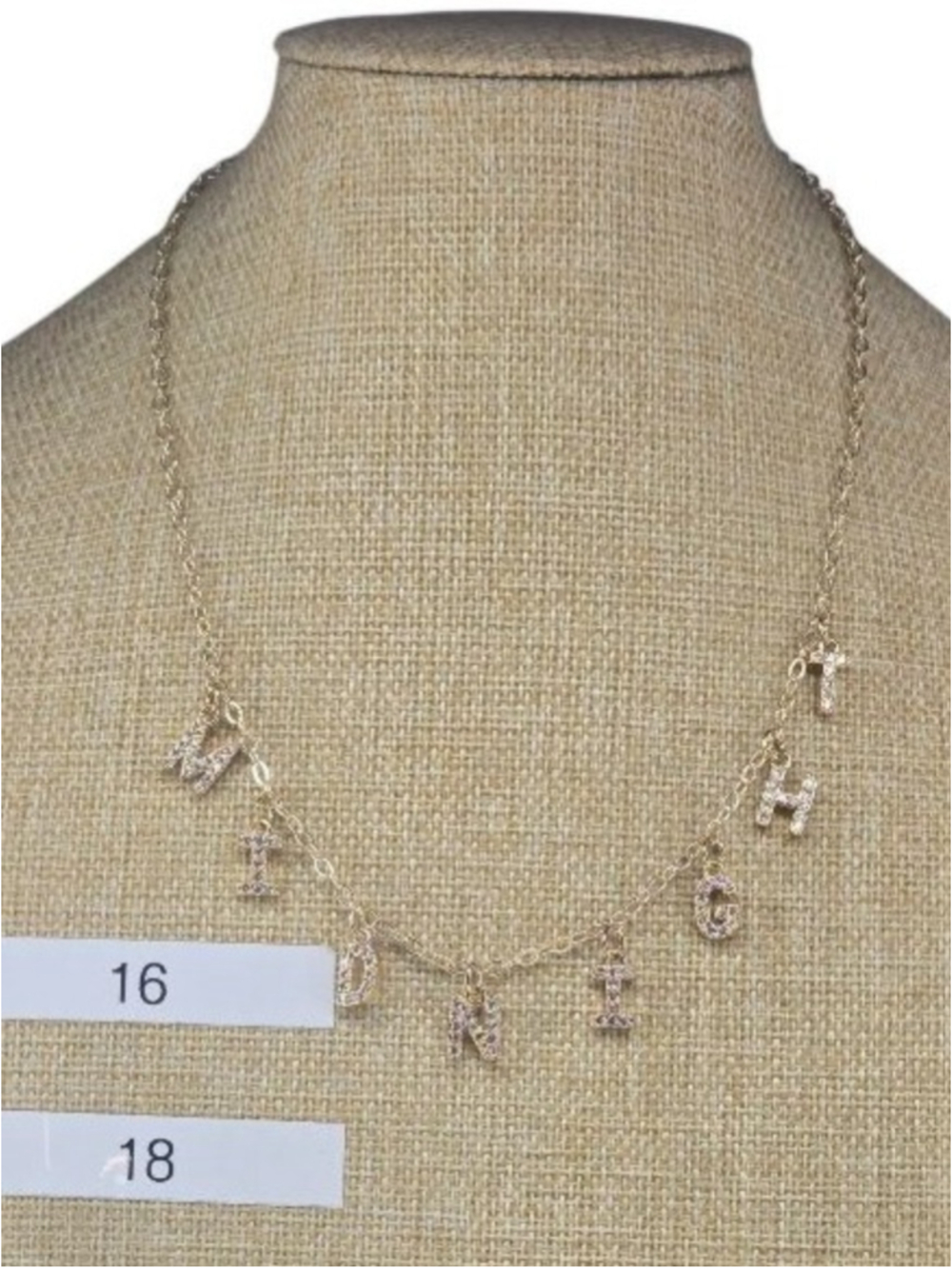 Women's Unbranded Gold Tone Dangle Letter Name Necklace, One Size